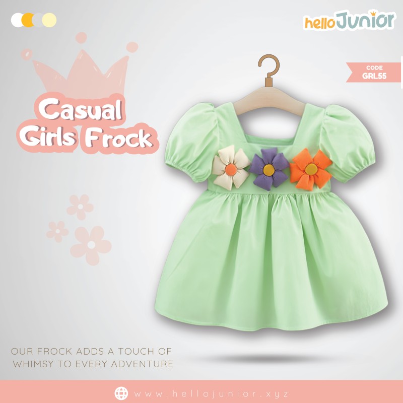 Hello Junior Casual Girls Frock (6 Months to 03 Years)